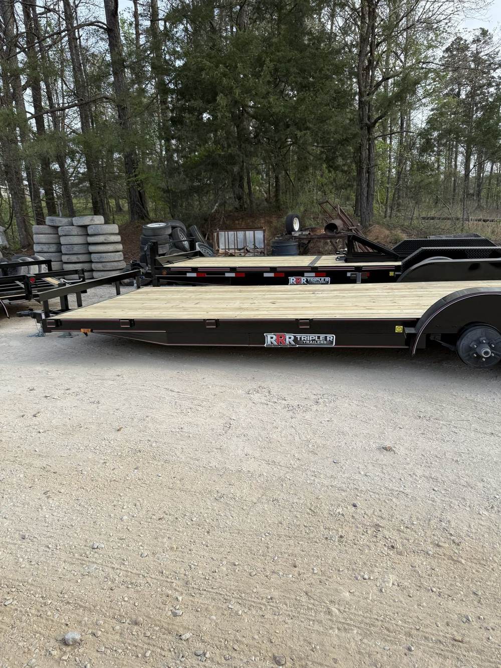Triple R car hauler with the RRR decal on the frame