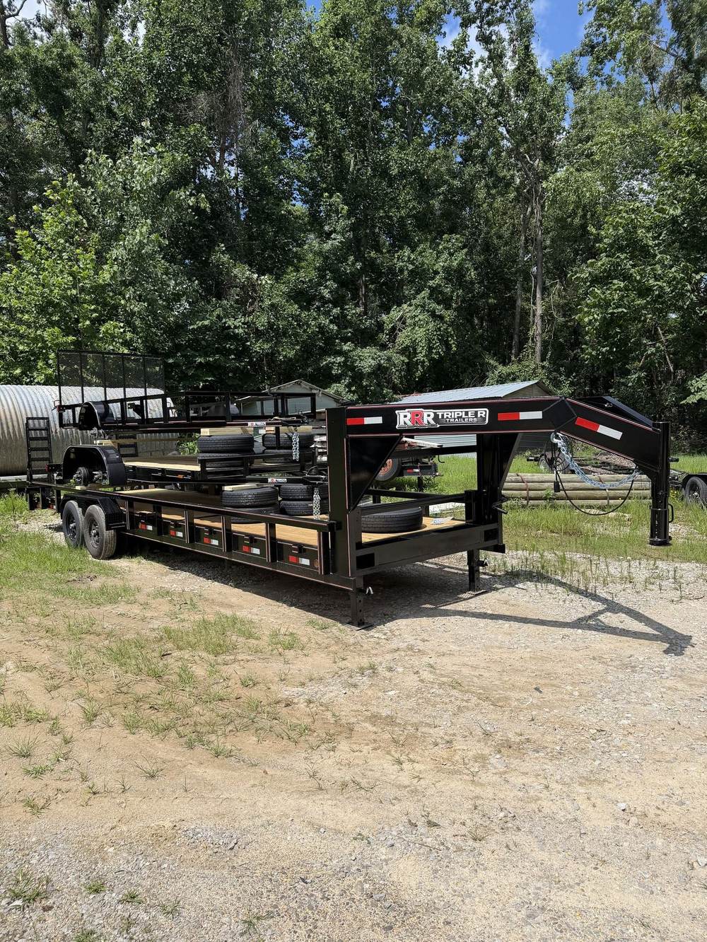 Triple R gooseneck trailer in the Booneville factory yard